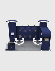 20x10 Straight Backdrop with 3D Wall & Arch Exhibition Kit - Backdropsource