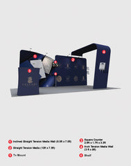 20x10 Straight Backdrop with Arch Exhibition Kit - Backdropsource