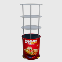 Oval Counter with Acrylic Triple Shelves