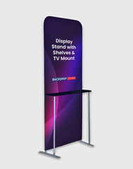 Exhibition Display Stand with Shelving & TV Mount