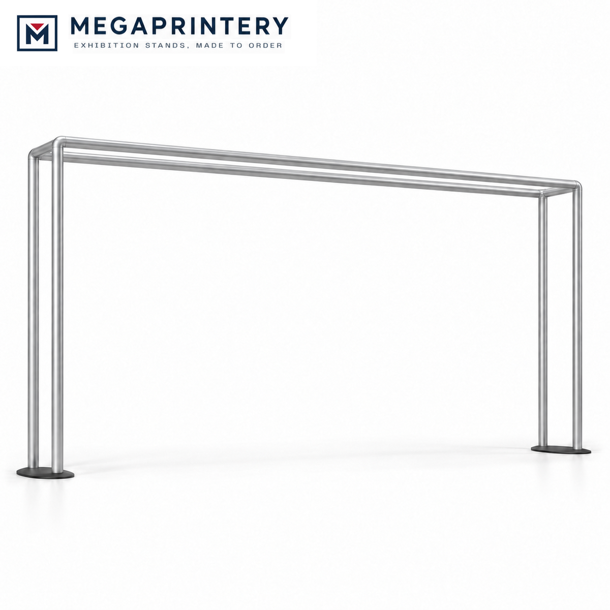 20FT 3D Rectangular Archway Frame — MEGAPRINTERY bare aluminum frame, 240 × 115.67 × 19.69 in