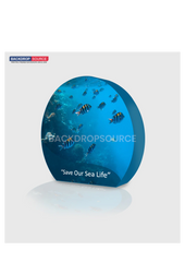 3D Moon-Shaped Tension Fabric Display