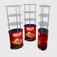 Oval Counter with Acrylic Triple Shelves