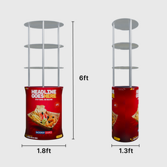 Oval Counter with Acrylic Triple Shelves