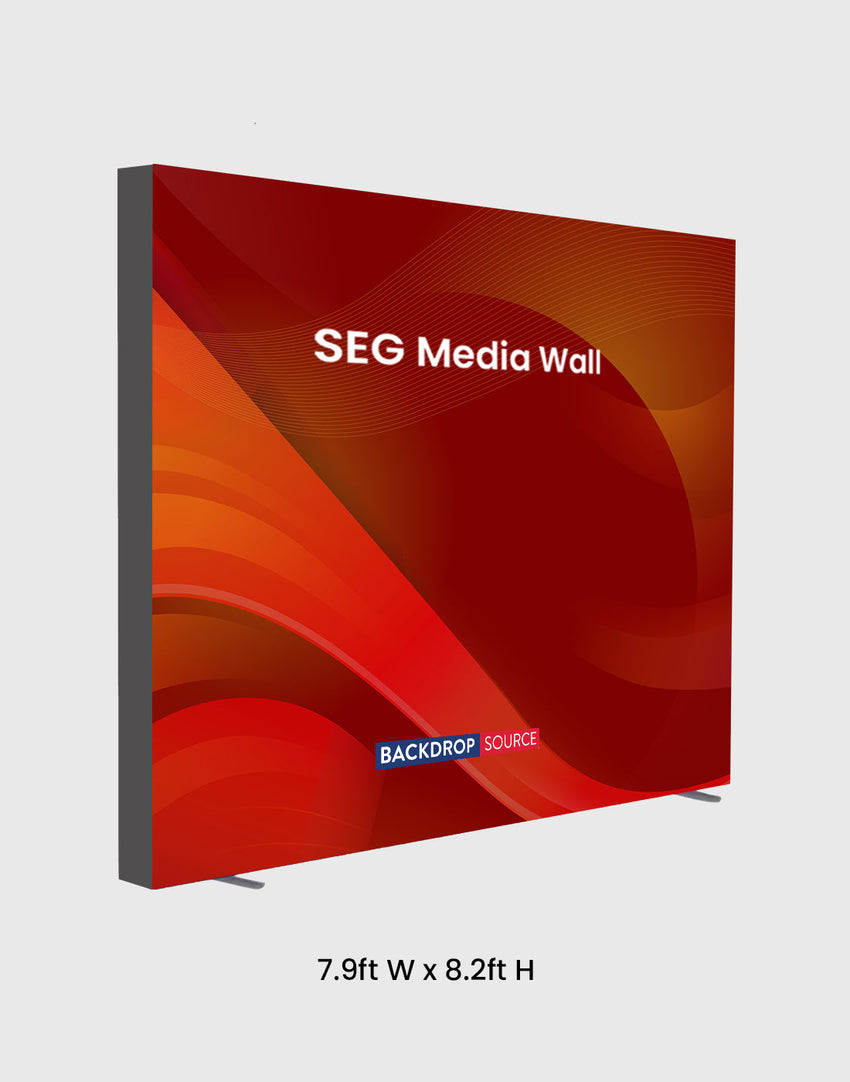 SEG Fabric Media Wall - 7.9ft W x 8.2ft H