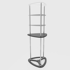 Triangular Counter with Acrylic Triple Shelves