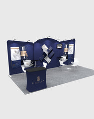 20x10 Round Top with Inclined Straight Exhibition Kit - Backdropsource