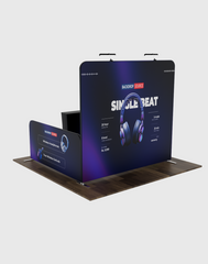 Ultimate 10x10 Booth Kit with Backwall, Side Walls, Counter & LED Lights