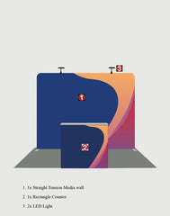 10ft x 10ft Straight Exhibit Pro 3-in-1 Display Kit with Illume Lights - Backdropsource