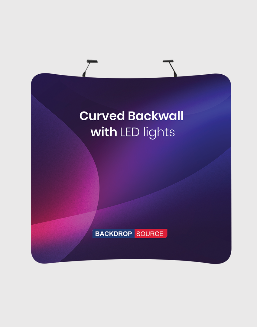 Premium Curved Backwall Kit with Clamping Lights