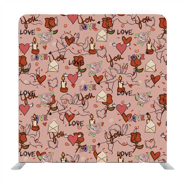 Seamless pattern with hearts and candles - Backdropsource