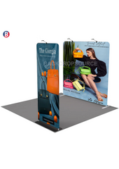 EZ Exhibit Essentials: 10x10 Booth Kit with Backwall and Banner Stand