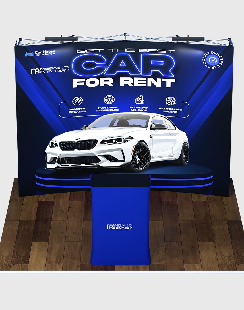 10ft x 10ft Curved Popup Exhibit Pro 3-in-1 Display Kit with Illume Lights