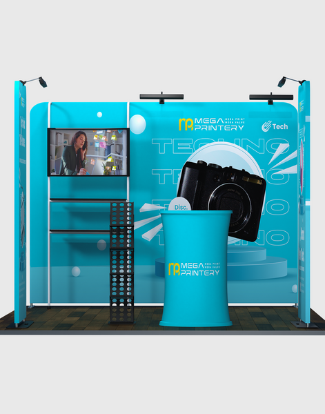 10×10 ft Premium Modular Exhibition Kit – Trade Show Booth with LED Lights