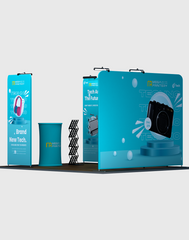 10×10 ft Premium Modular Exhibition Kit – Trade Show Booth with LED Lights