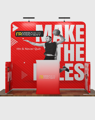Ultimate 10x10 Booth Kit with Backwall, Side Walls, Counter, and Lights