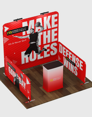 Ultimate 10x10 Booth Kit with Backwall, Side Walls, Counter, and Lights