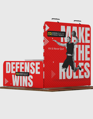 Ultimate 10x10 Booth Kit with Backwall, Side Walls, Counter, and Lights