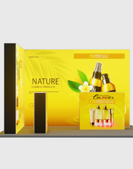 L-Shaped Illuminated Media Wall Set with Counters for 10ft x 10ft Booths