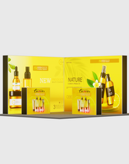 L-Shaped Illuminated Media Wall Set with Counters for 10ft x 10ft Booths