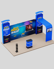 20×10 Trade Show Booth with Arch Backdrop – Pro Series