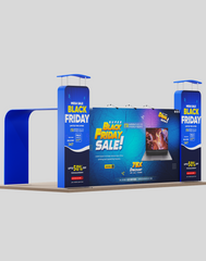 20×10 Trade Show Booth with Arch Backdrop – Pro Series