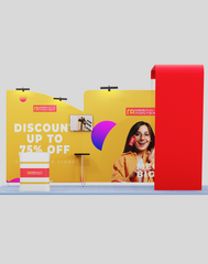 20×10 Trade Show Booth with Arch Backdrop – Pro