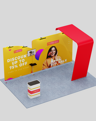 20×10 Trade Show Booth with Arch Backdrop – Pro