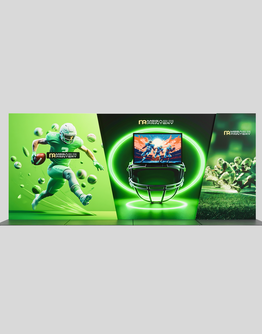 10×20 Trade Show SEG Lightbox Exhibit – Seamless Fabric Panels with Arch or Box Feature