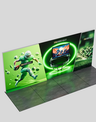 10×20 Trade Show SEG Lightbox Exhibit – Seamless Fabric Panels with Arch or Box Feature
