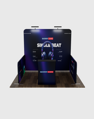 Ultimate 10x10 Booth Kit with Backwall, Side Walls, Counter & LED Lights
