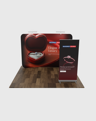 10x10 Trade Show Booth Kit with Backwall & Roll-Up Banner Stand