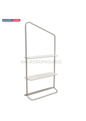 Inclined Display Wall with Shelves