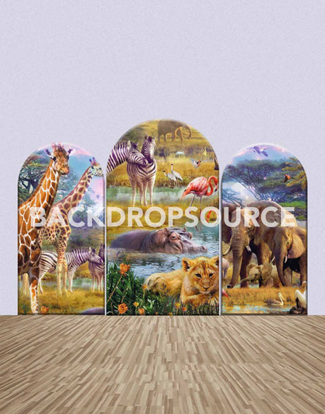 Jungle And Animals Themed Party Backdrop Media Sets for Birthday / Events/ Weddings