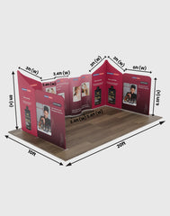 Magnetic Fabric Booth Display - Model 2 (20 x 20ft)