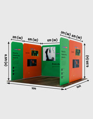 Magnetic Fabric Booth Display - Model 2 (10 x 10ft)