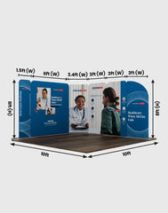 Magnetic Fabric Booth Display - Model 3 (10 x 10ft)