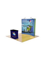 10ft x 10ft Curved Popup Exhibit Pro 3-in-1 Display Kit with Illume Lights - Backdropsource