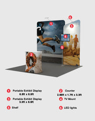 Portable Exhibit Display 10ft - Model 3 - Backdropsource