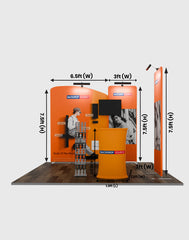 10ft Wide Premium Modular Exhibition Booth Kit with TV Display