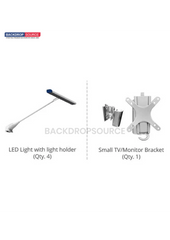 20x10 Straight Backdrop with Round Table Top Exhibition Kit
