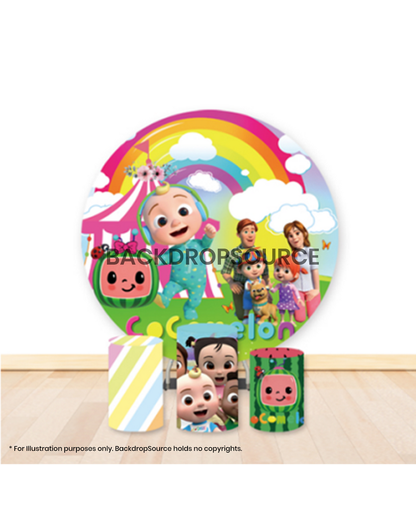 Pre Designed Round Backdrop Kits with Counter for Birthday Parties & Event