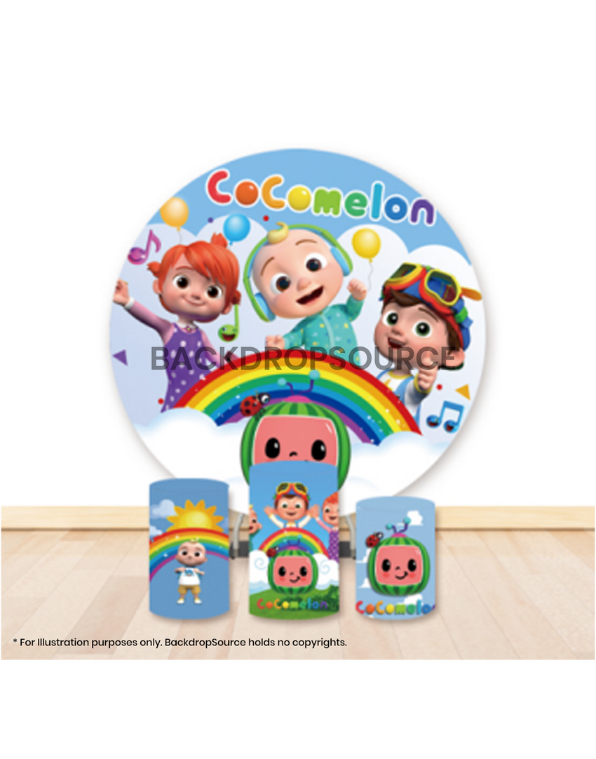 Pre Designed Round Backdrop Kits with Counter for Birthday Parties & Event