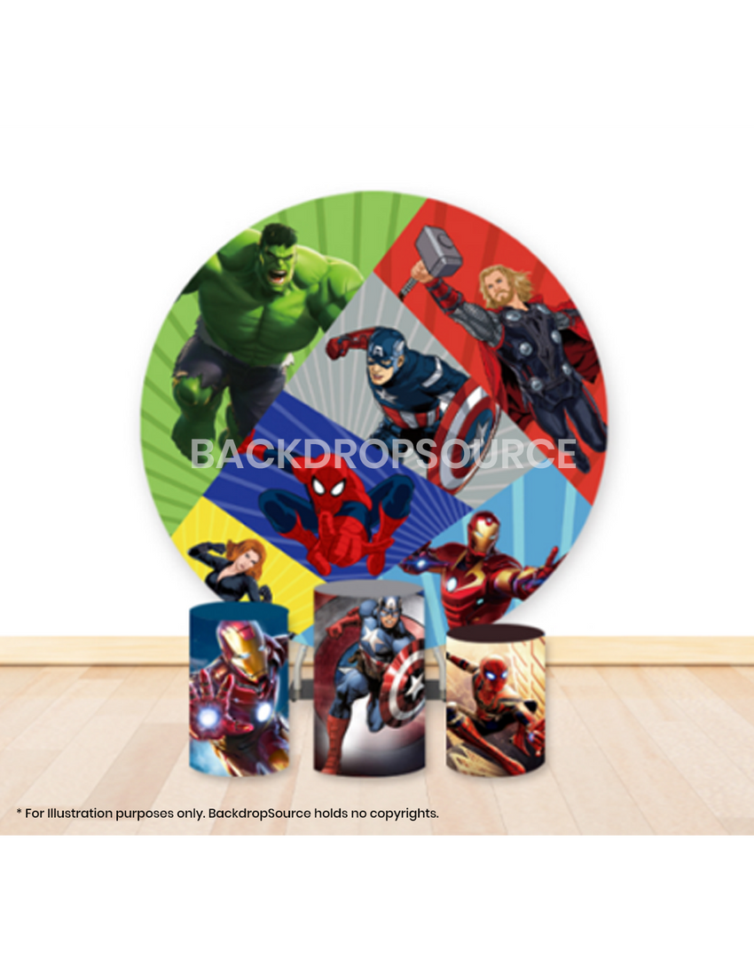 Pre Designed Round Backdrop Kits with Counter for Birthday Parties & Event