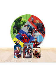 Pre Designed Round Backdrop Kits with Counter for Birthday Parties & Event