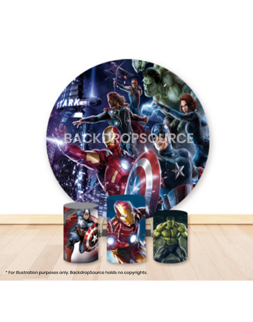 Pre Designed Round Backdrop Kits with Counter for Birthday Parties & Event