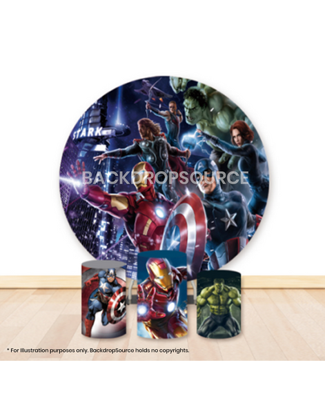 Pre Designed Round Backdrop Kits with Counter for Birthday Parties & Event