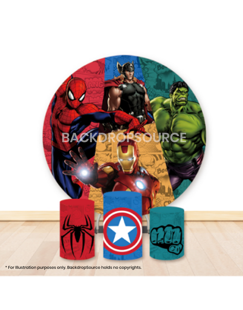 Pre Designed Round Backdrop Kits with Counter for Birthday Parties & Event