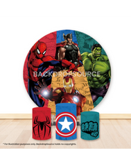 Pre Designed Round Backdrop Kits with Counter for Birthday Parties & Event