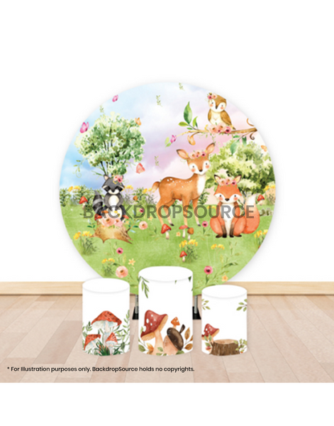 Pre Designed Round Backdrop Kits with Counter for Birthday Parties & Event